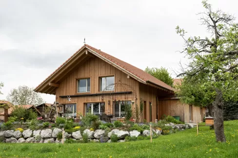 Neubau Stöckli aus Truberholzelemente in Gysestein